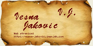 Vesna Jaković vizit kartica
